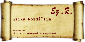 Szika Rozália névjegykártya